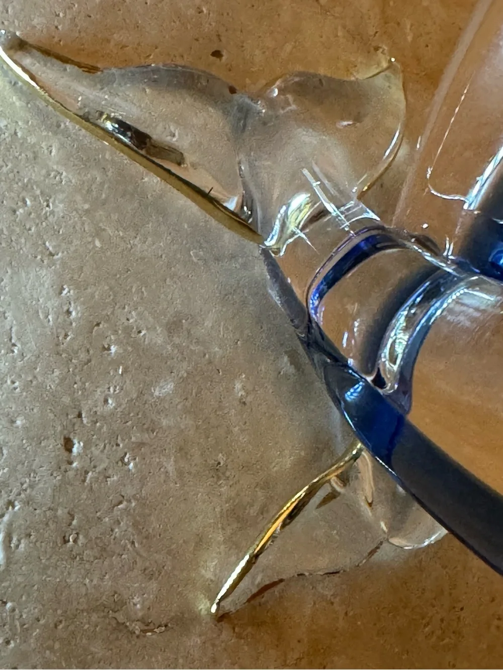 Hand blown Blue Glass Dolphin Figurine - Elegant Home Art Accent